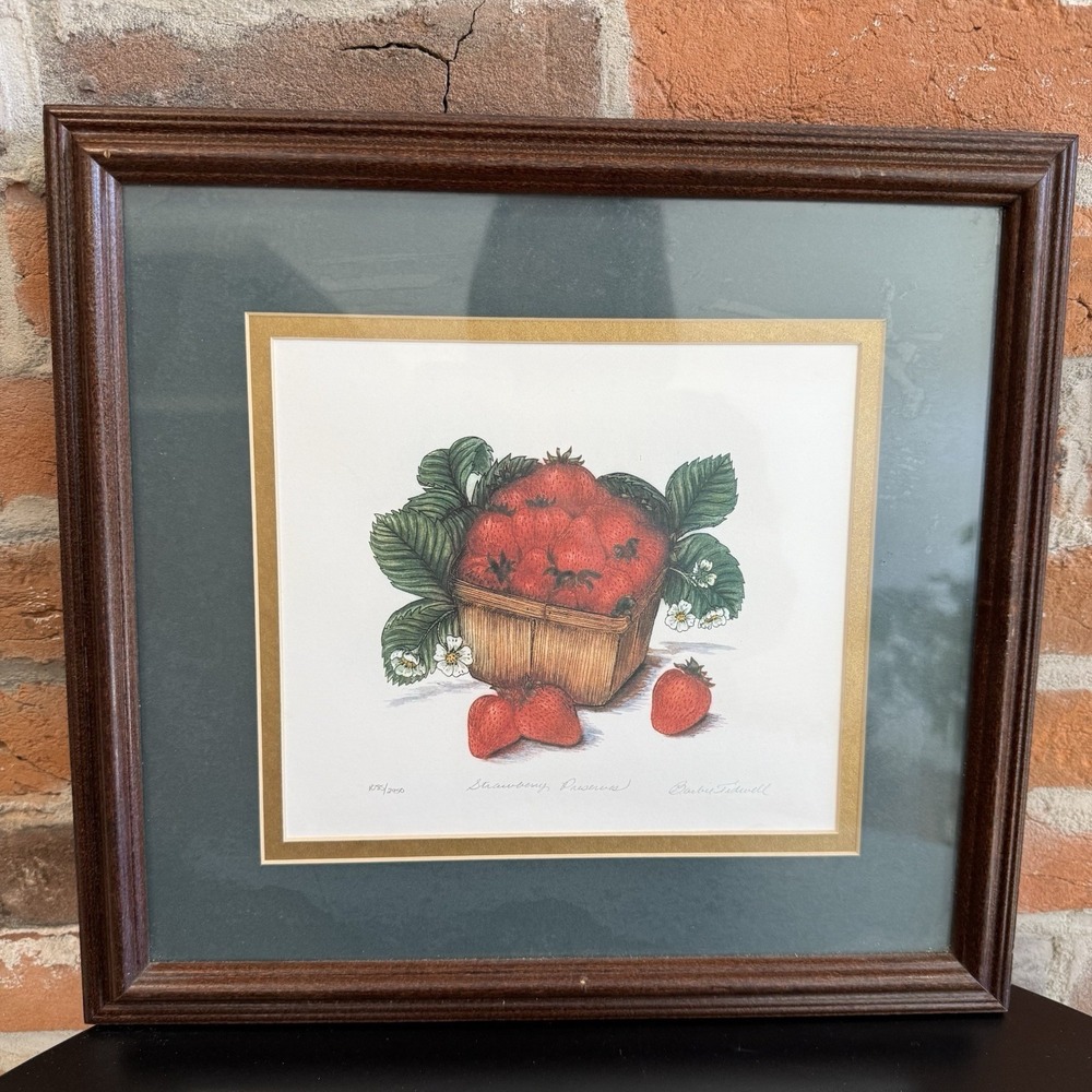 Barbie Tidwell Print "Strawberry Preserves" Signed Numbered And Framed 1085/2950